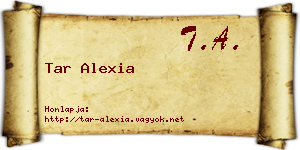 Tar Alexia névjegykártya